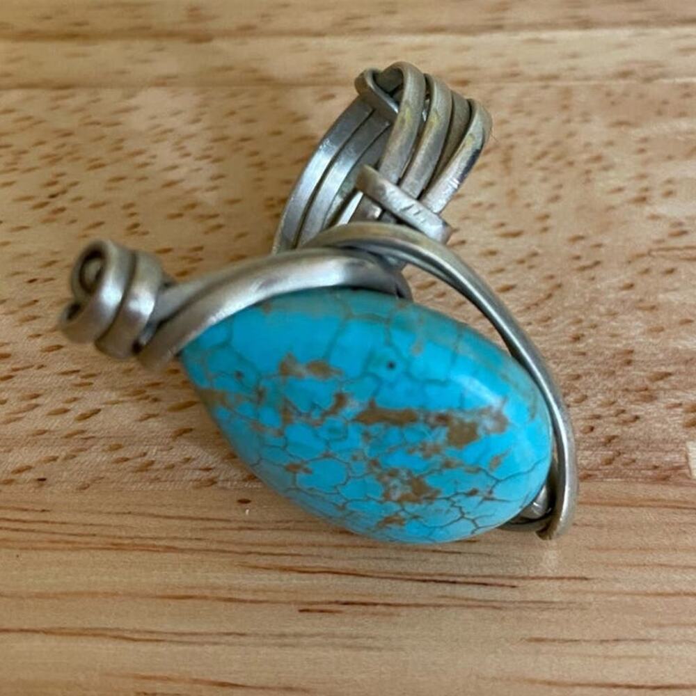 Turquoise Stone Ring - image 4